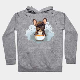 French Bulldog Drinking Coffee Hoodie